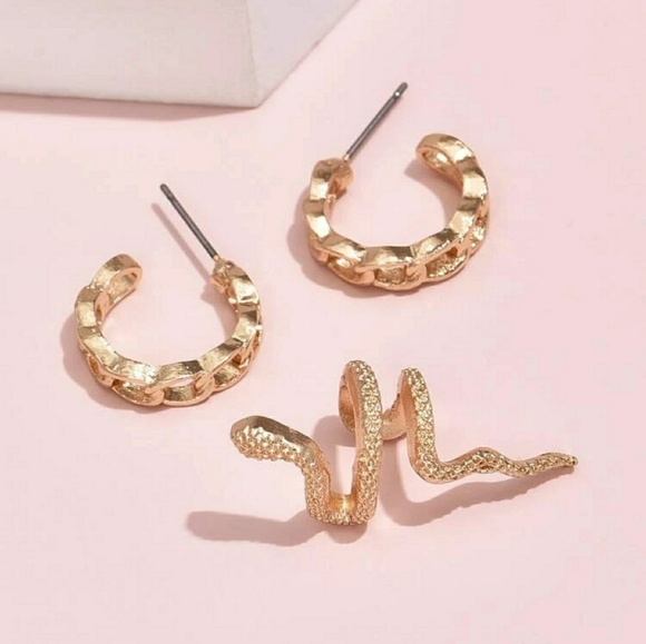Snake and hoops earrings - or Free with pruchase - Picture 2 of 3